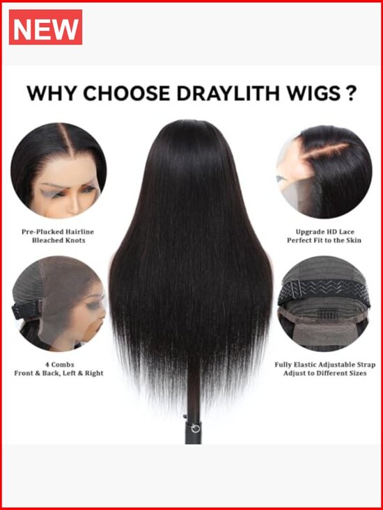 30 Inch 13x6 Lace Front Wig Human Hair 200 Density HD Transparent Straight Lace